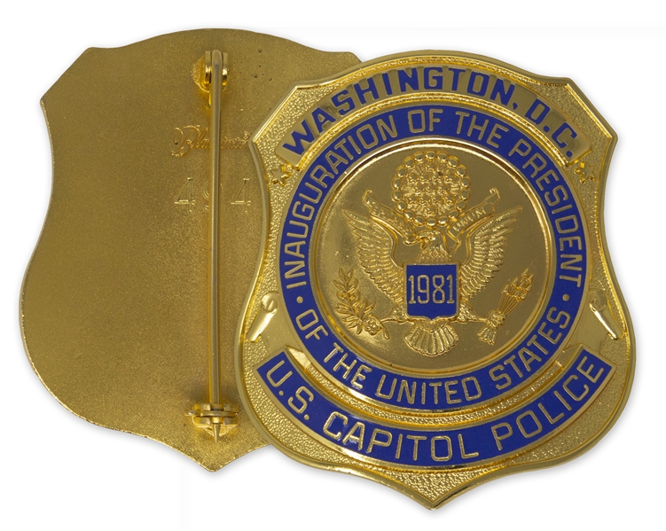 U.S. Capitol Badge for Ronald Reagans 1981 Inauguration